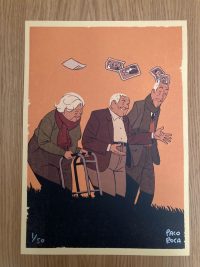 Lámina numerada y firmada a mano por Paco Roca. Arrugas