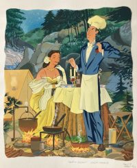 Dibujo Original Daniel Torres, Camping Gourmet