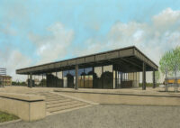 Dibujo original de Agustín Ferrer, de su obra “MIES”.