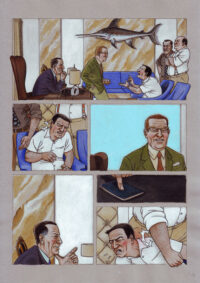 Dibujo original de Agustín Ferrer, de su obra “Arde Cuba”.