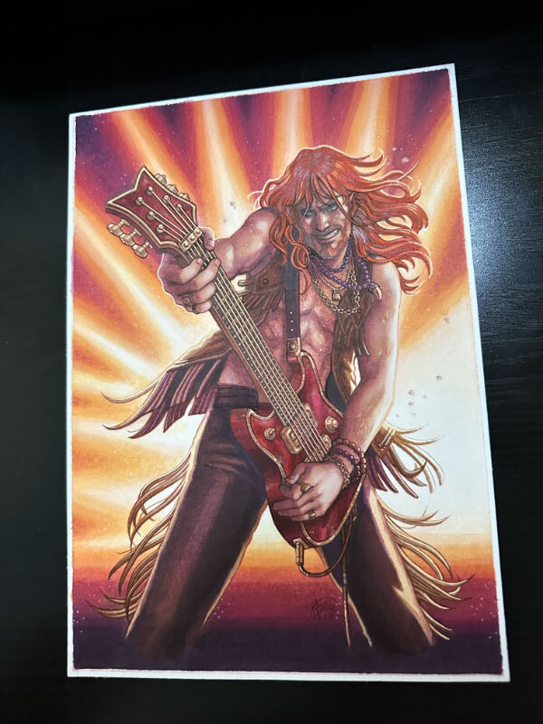 Dibujo Original de J. Giner, "Rock Hard 1977". Personaje