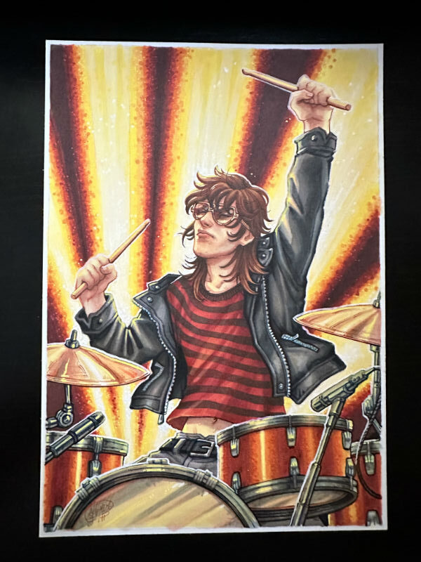 Dibujo Original de J. Giner, "Rock Hard 1977". Personaje