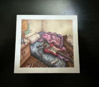 Dibujo Original de J. Giner, "Rock Hard 1977". Zona descanso tablero.