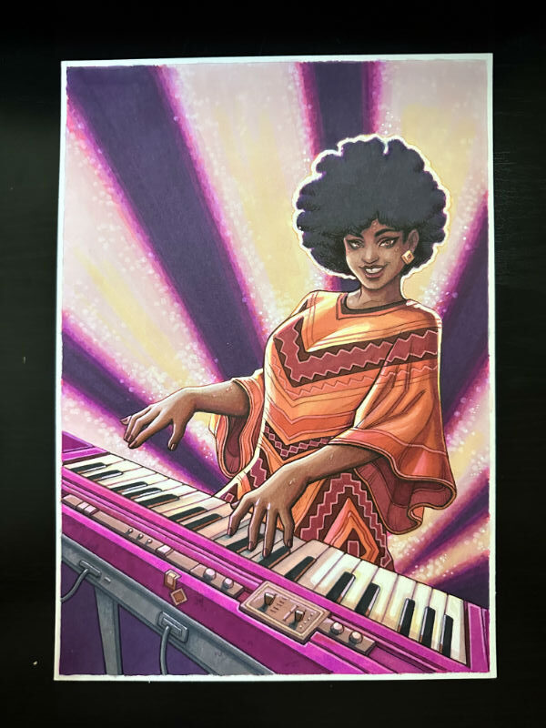 Dibujo Original de J. Giner, "Rock Hard 1977". Personaje