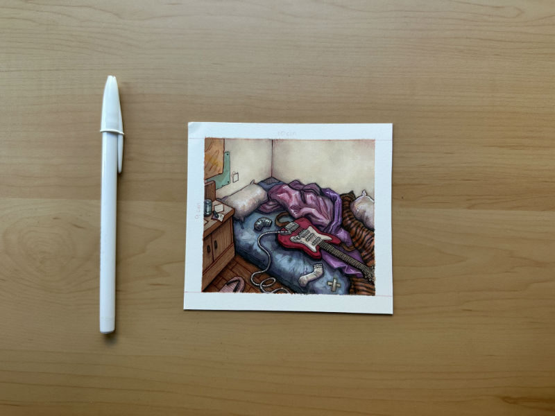 Dibujo Original de J. Giner, "Rock Hard 1977". Zona descanso tablero. - Imagen 2