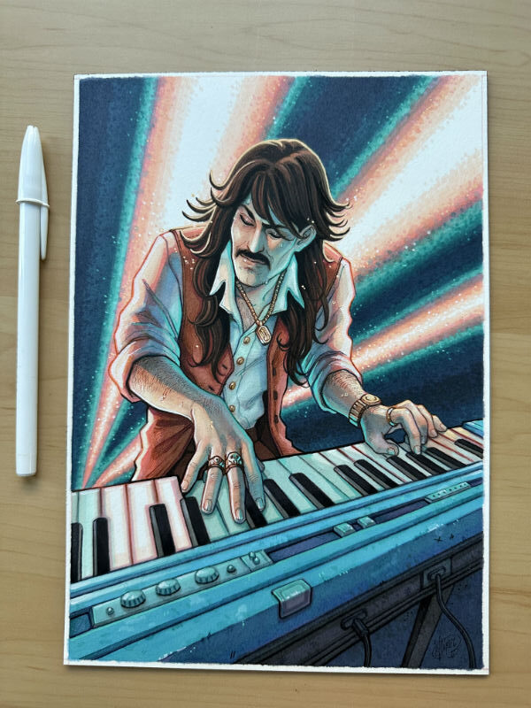 Dibujo Original de J. Giner, "Rock Hard 1977". Personaje - Imagen 2