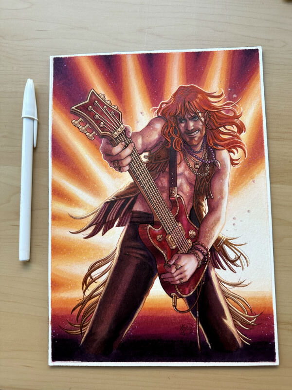 Dibujo Original de J. Giner, "Rock Hard 1977". Personaje - Imagen 2