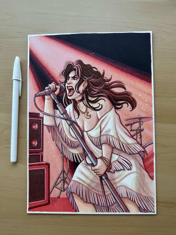 Dibujo Original de J. Giner, "Rock Hard 1977". Personaje - Imagen 2