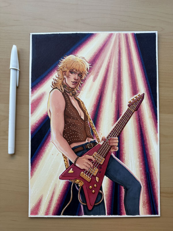 Dibujo Original de J. Giner, "Rock Hard 1977". Personaje - Imagen 2