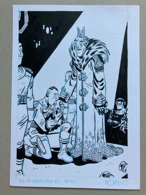 Dibujo Original de Albert Monteys, Ilustración de Bill Héroe Galáctico