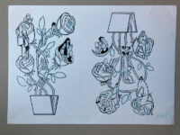 Dibujo Original de Albert Monteys, ilustración librería Finestres