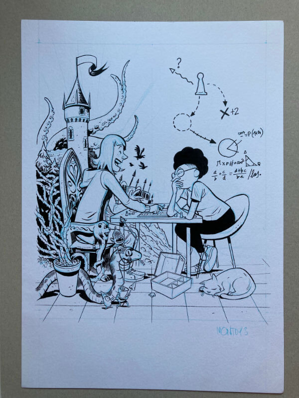 Dibujo Original de Albert Monteys, ilustración para Devir