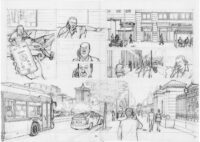 Lápices Originales de Agustín Ferrer, de su obra "Plan de huida".