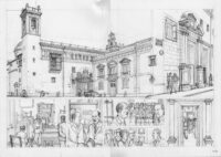 Lápices Originales de Agustín Ferrer, de su obra "Plan de huida".