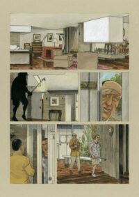 Dibujo original de Agustín Ferrer, de su obra "Plan de huida".