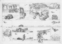 Lápices Originales de Agustín Ferrer, de su obra "Plan de huida".