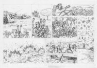 Lápices Originales de Agustín Ferrer, de su obra "Plan de huida".