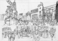 Lápices Originales de Agustín Ferrer, de su obra "Plan de huida".