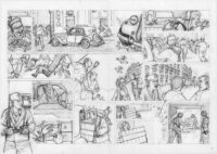 Lápices Originales de Agustín Ferrer, de su obra "Plan de huida".