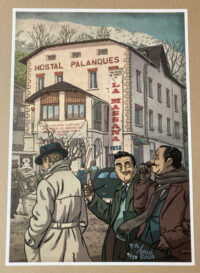 Lámina firmada a mano por Paco Roca. Prueba de Autor Cartel Festival de la Massana Comic