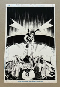 Batman and Robin #24 Variant Cover, Pablo Collar. Monoprint and Pencils