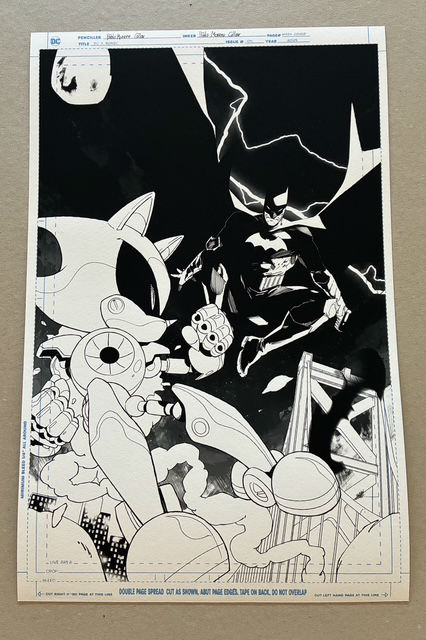 DC x SONIC #4 Cover, Pablo Collar. Monoprint and Pencils