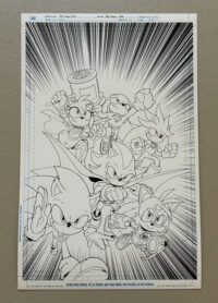 DC x SONIC #3 Cover, Pablo Collar. Monoprint and Pencils