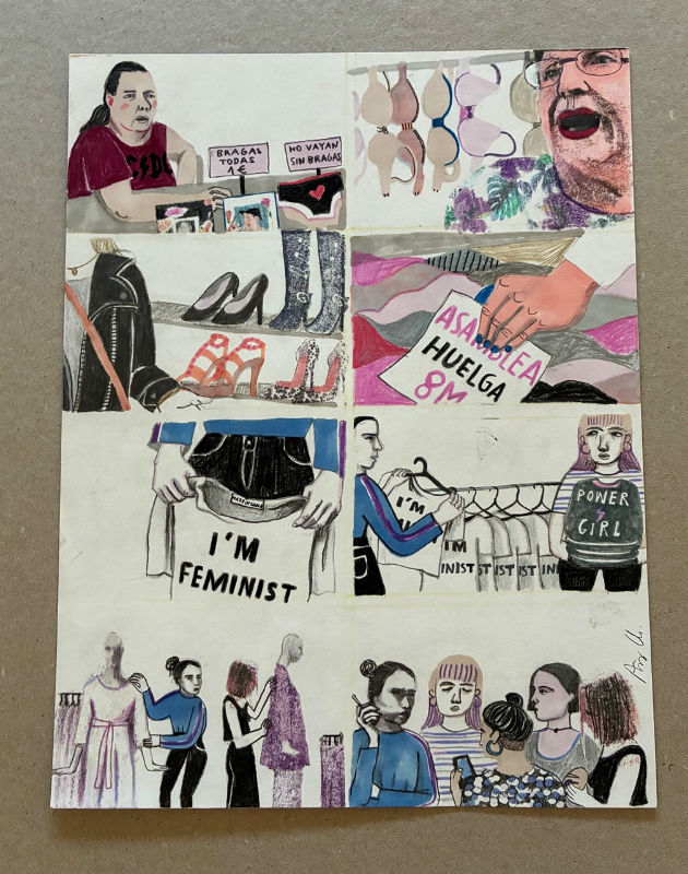 Conjunto de Dibujos Originales de Ana Penyas, Así vivimos el 8M - Imagen 2